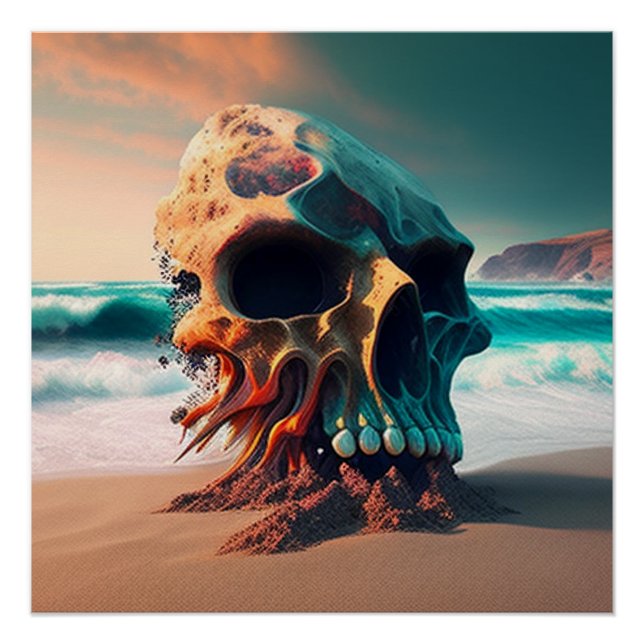 Póster Skull on the beach (Frente)