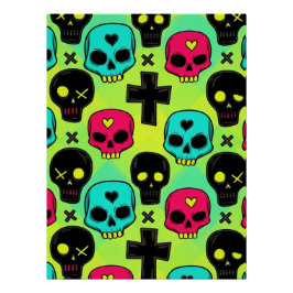 Póster Skull Pattern Glossy Poster