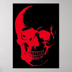 Póster Skull Red Black Heavy Metal Rock Fantasy Art