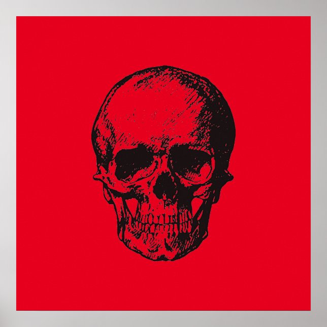 Poster Skull Red Pop Art (Frente)