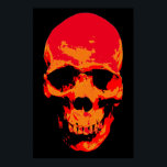 Poster Skull Red Pop Art<br><div class="desc">Fantasy Art Skull Poster - Impressão - Black & Red Heavy Metal Punk Rock College Pop</div>