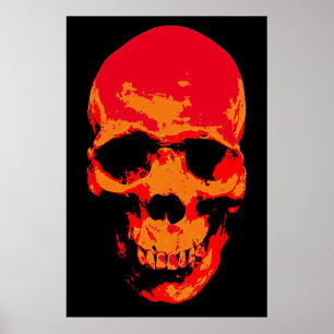 Poster Skull Red Pop Art