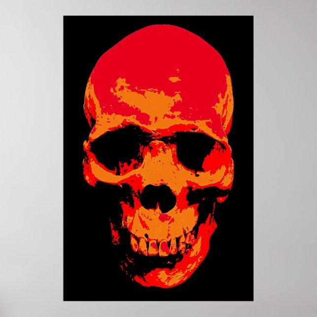 Poster Skull Red Pop Art (Frente)