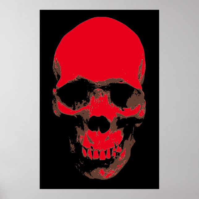 Póster Skull Red Pop Art (Frente)