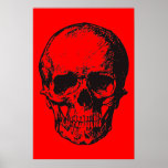 Poster Skull Red Pop Art Fantasy Art Heavy Metal<br><div class="desc">Fantasy Art Skull Skeleton Poster Impressão - Black & White Heavy Metal Punk Rock College Pop</div>