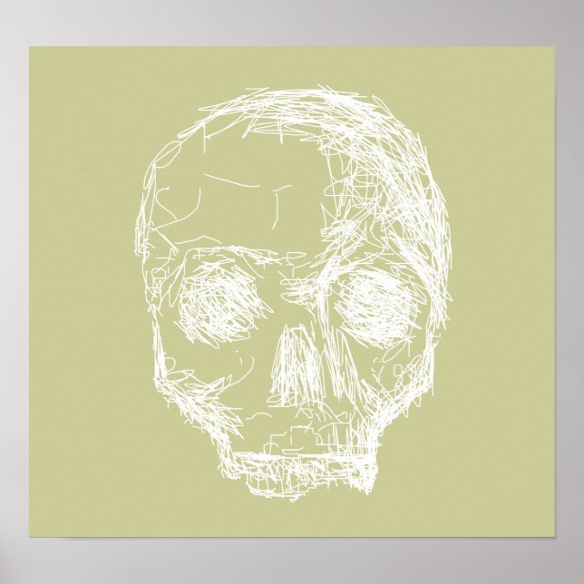 Poster Skull Sketch. Branca. (Frente)