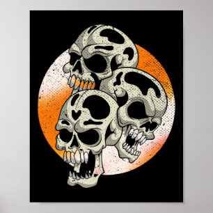 Poster Skulls Spookls Halloween Festa de Costume Cura Ass