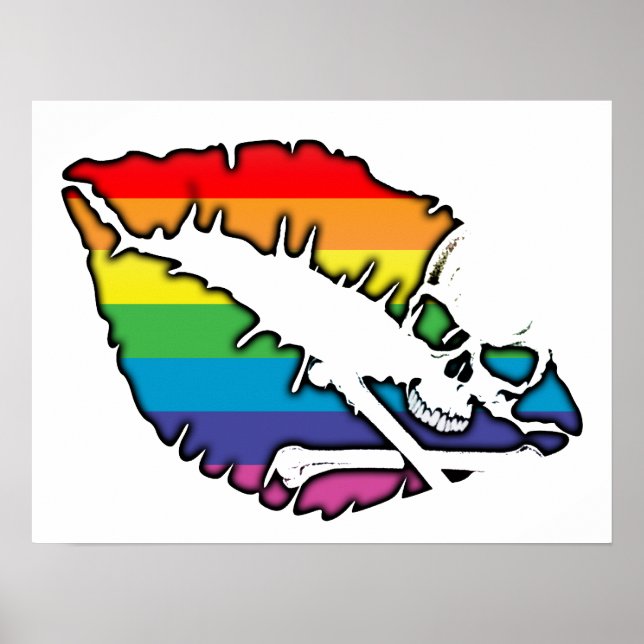 Poster Skullz e lábios. (Frente)