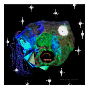 Póster Skwot Acima do Mestre Asteroidhead com Alienígena 