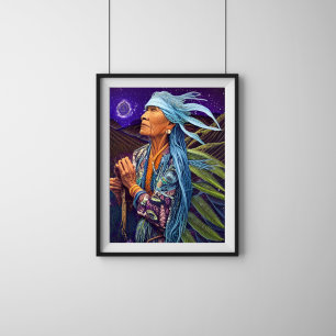 Poster Sky Road Walker Native American Fantasy Art