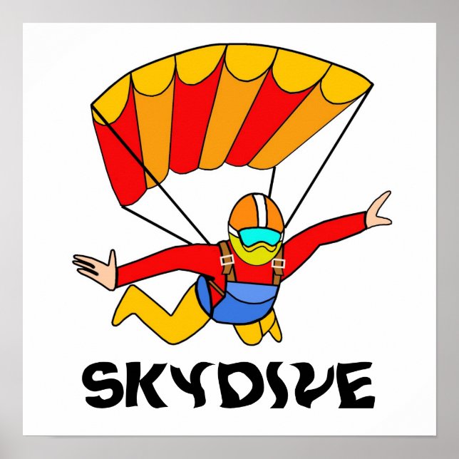 Póster Skydive Red Yello Parachute (Frente)