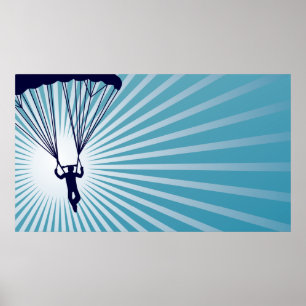 Póster skydiving muito ao alto