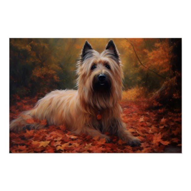 Póster Skye Terrier no outono deixa cair inspiração (Frente)