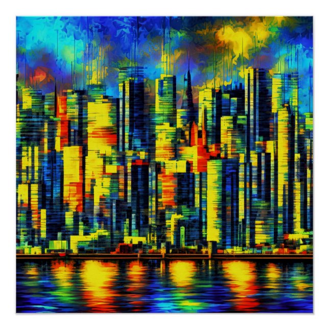 Póster Skyline à Noite (Frente)