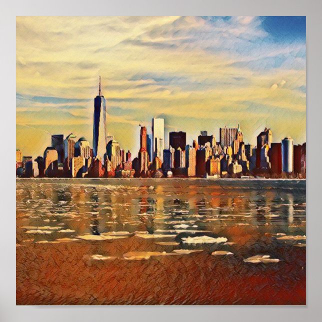Poster Skyline abstrato Nova York (Frente)
