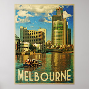 Póster Skyline Austrália de Melbourne