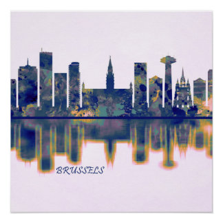 Póster Skyline Bruxelas