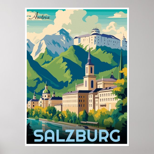 Poster Skyline, capital da Áustria, salzburg (Frente)
