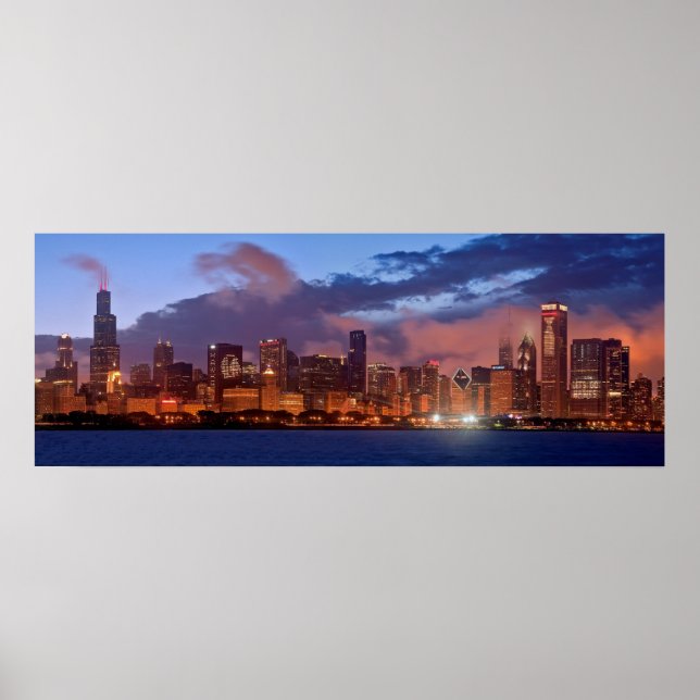 Poster Skyline Chicago (Frente)