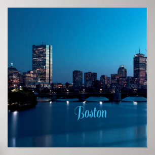 Poster Skyline Cidade de Boston Massachusetts