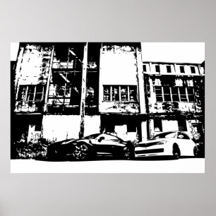 Póster Skyline com WRX Impreza Sti