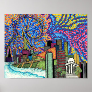 Póster Skyline costeiro