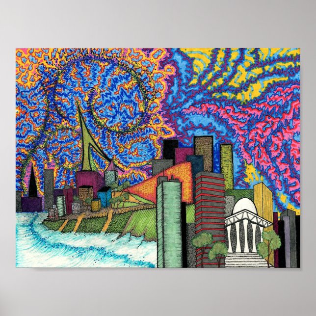 Póster Skyline costeiro (Frente)