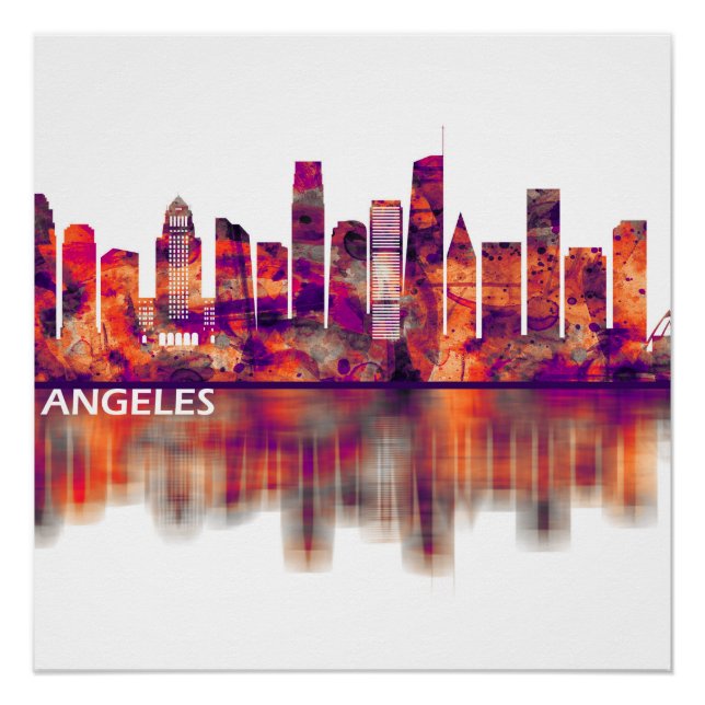 Póster Skyline da Califórnia em Los Angeles (Frente)