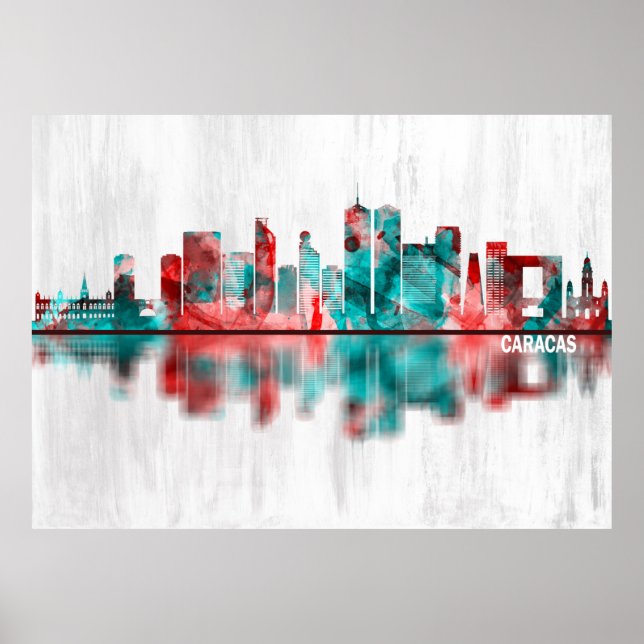 Poster Skyline da Caracas Venezuela (Frente)