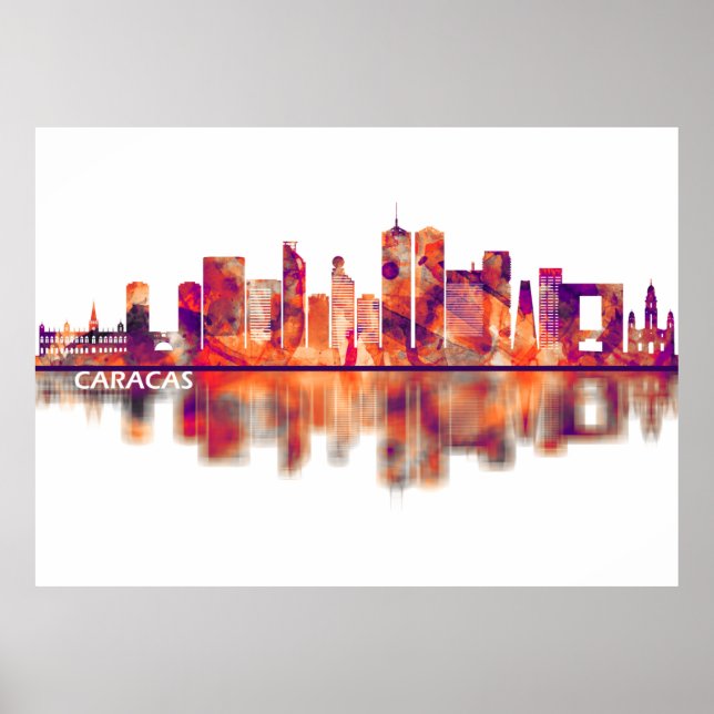 Poster Skyline da Caracas Venezuela (Frente)