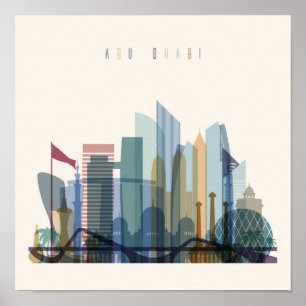 Poster Skyline da cidade de Abu Dhabi, United Arab