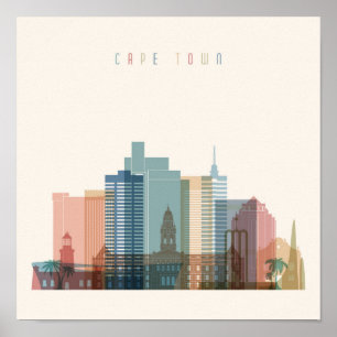 Póster Skyline da cidade de Cape Town, África