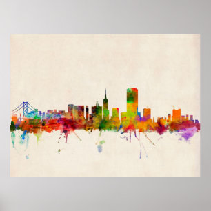 Póster Skyline da cidade de San Francisco