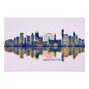 Póster Skyline da Inglaterra Manchester