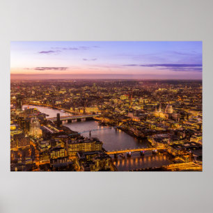 Póster Skyline da noite de Londres