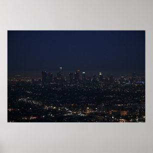 Póster Skyline da noite de Los Angeles
