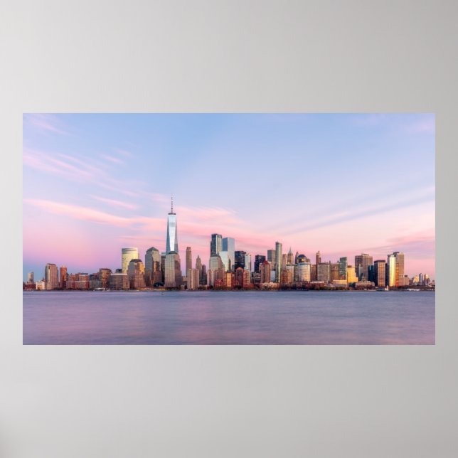 Poster Skyline da Noite de Nova York (Frente)