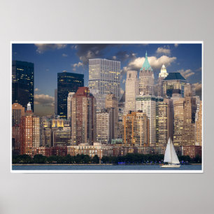 Poster Skyline da Nova Iorque do Rio Hudson