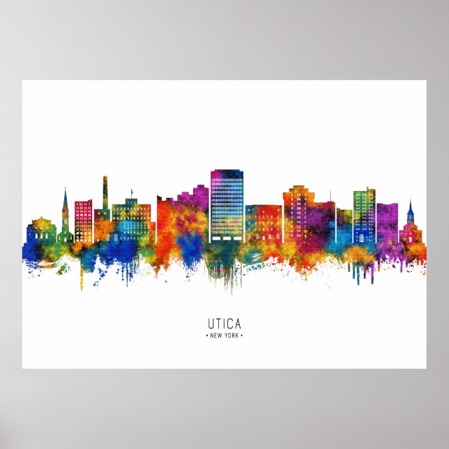 Poster Skyline da Utica Nova York (Frente)