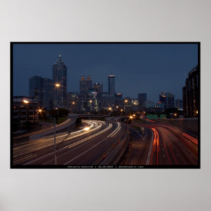 Póster Skyline de Atlanta no crepúsculo