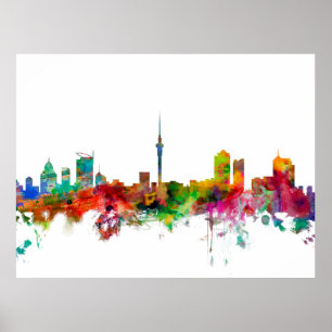 Poster Skyline de Auckland Nova Zelândia