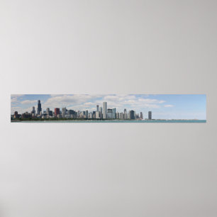 Póster Skyline de Chicago como visto do planetário do