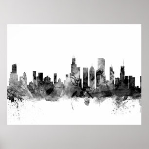 Póster Skyline de Chicago Illinois