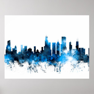 Póster Skyline de Chicago Illinois