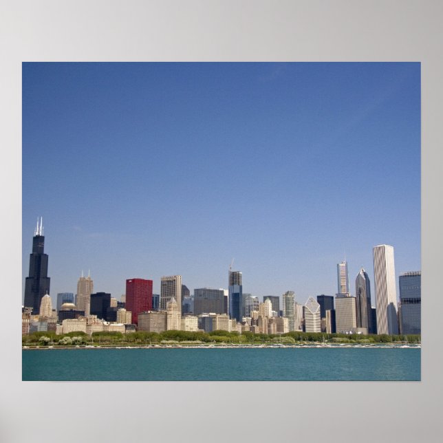 Poster Skyline de Chicago, Illinois, EUA. (Frente)