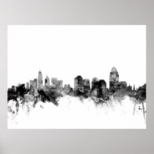 Poster Skyline de Cincinnati Ohio