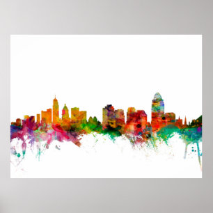 Póster Skyline de Cincinnati Ohio