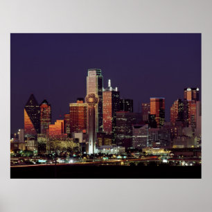 Póster Skyline de Dallas, Texas