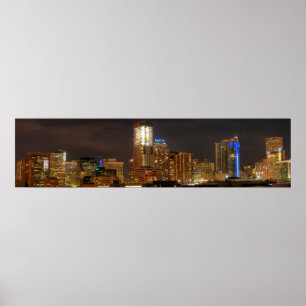 Póster Skyline de Denver em a noite