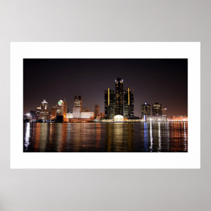 Póster Skyline de Detroit